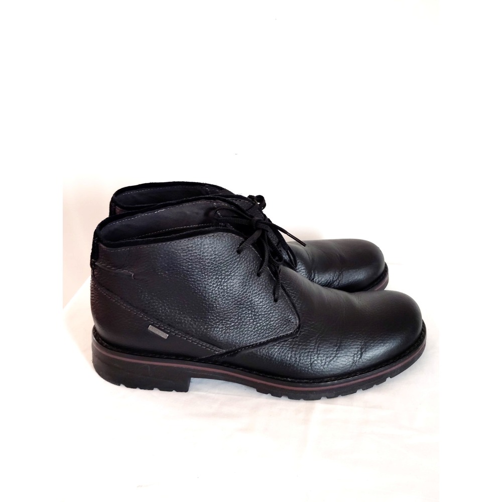 Clarks Morris Up Men's 12 Black Leather Chukka Boots NWOB Lace Up Casual Rugged